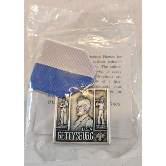 Gettysburg Historical Trail Boy Scout of America Medal (BSA) Pewter Brand New - Picture 1 of 2